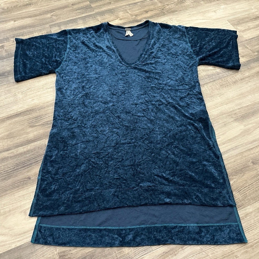 We the Free Luxe Extended Oversized Tee Tunic Women's Crushed Velvet XS